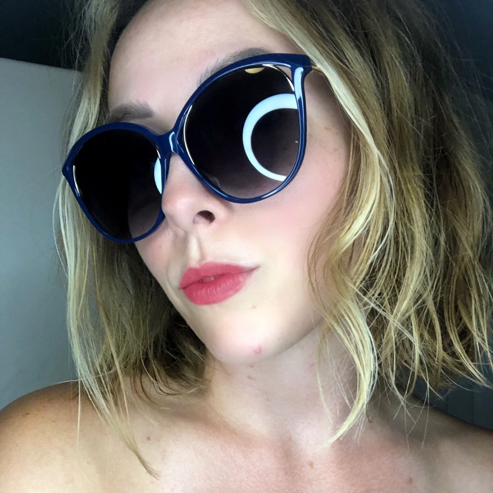 Balmain Blue Sunglasses with Gold Detail